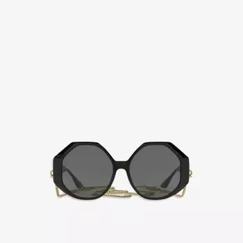 Солнцезащитные очки ve4395 в круглой оправе из ацетата ацетата Versace, черный