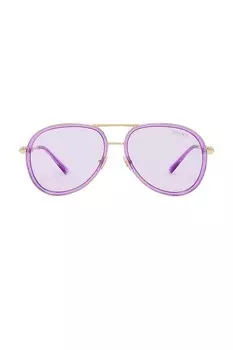 Солнцезащитные очки VERSACE Aviator, цвет Lilac Transparent & Light Violet