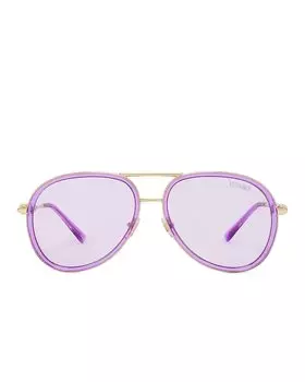 Солнцезащитные очки Versace Aviator, цвет Lilac Transparent & Light Violet