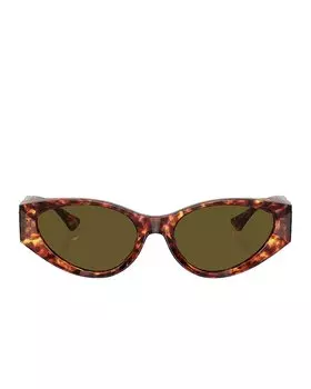 Солнцезащитные очки Versace Oval, цвет Red Havana & Dark Brown