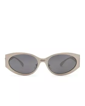 Солнцезащитные очки Versace Oval, цвет Silver & Light Grey Mirror Silver