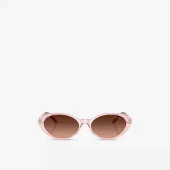 Солнцезащитные очки Versace овальные с ацетатной и металлической оправой, розовый