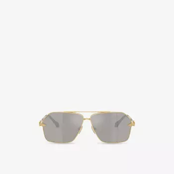 Солнцезащитные очки Versace с асимметричной металлической оправой, золотой