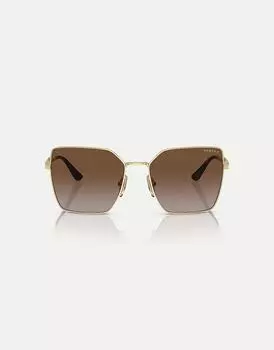 Солнцезащитные очки Vogue Eyewear vo4284s с квадратной поляризацией бледно-золотого цвета и коричневыми линзами
