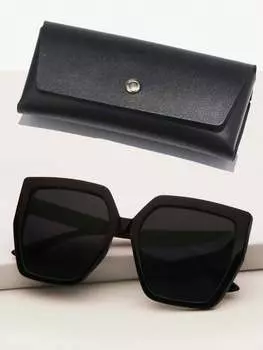 Солнцезащитные очки в акриловой оправе, черный