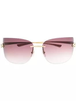 Солнцезащитные очки в безободковой оправе Cartier Eyewear, золотистый