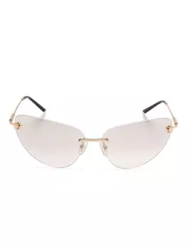 Солнцезащитные очки в безободковой оправе Versace Eyewear, золотой