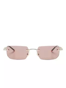 Солнцезащитные очки в безободковой прямоугольной оправе Montblanc, черный