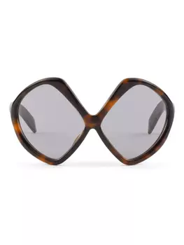 Солнцезащитные очки в черепаховой оправе Prada Eyewear, коричневый