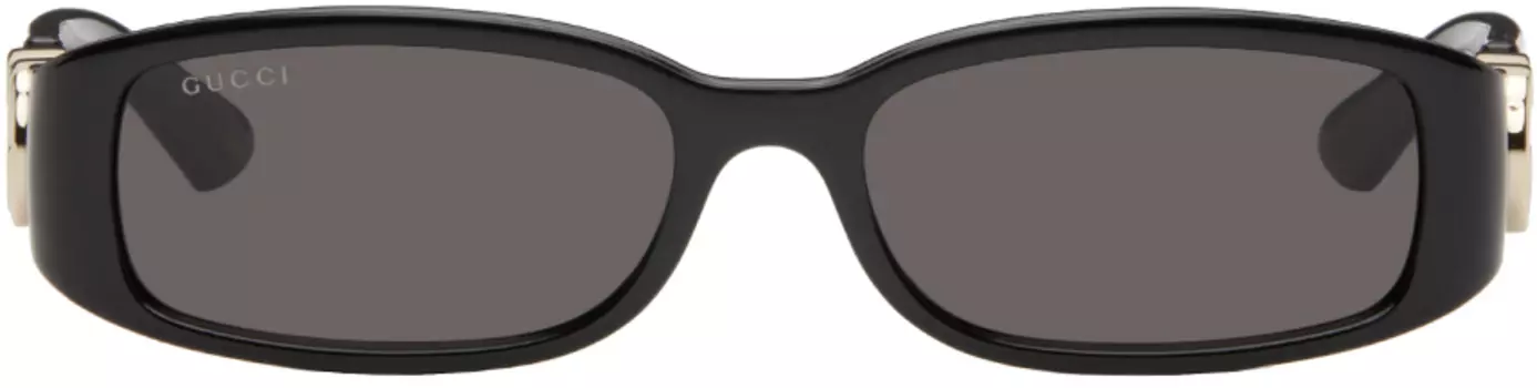 Солнцезащитные очки в черной прямоугольной оправе Gucci