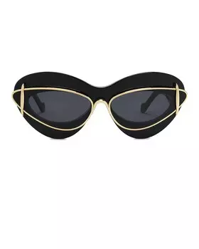 Солнцезащитные очки в двойной оправе Loewe, цвет Shiny Black & Smoke