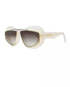 Солнцезащитные очки в двойной оправе Loewe, цвет Ivory & Gradient Brown