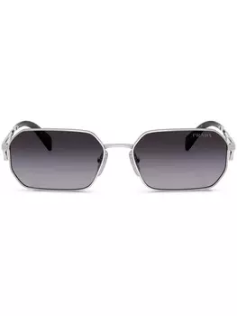 Солнцезащитные очки в форме прямоугольника с градиентом Prada Eyewear, серебряный