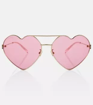 Солнцезащитные очки в форме сердца Gucci, золотой
