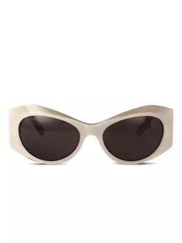 Солнцезащитные очки в геометрической оправе Balenciaga Eyewear, нейтральный