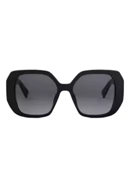 Солнцезащитные очки в геометрической оправе Bvlgari, черный