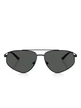 Солнцезащитные очки в геометрической оправе Emporio Armani, черный
