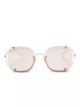 Солнцезащитные очки в геометрической оправе EMPORIO ARMANI, золотой