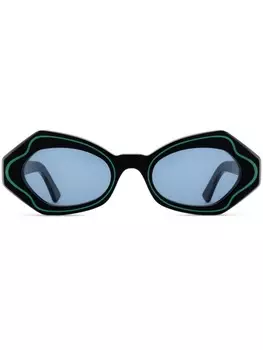 Солнцезащитные очки в геометрической оправе Marni Eyewear, черный