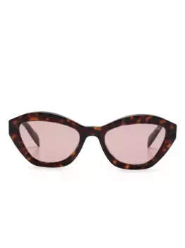 Солнцезащитные очки в геометрической оправе Prada Eyewear, коричневый