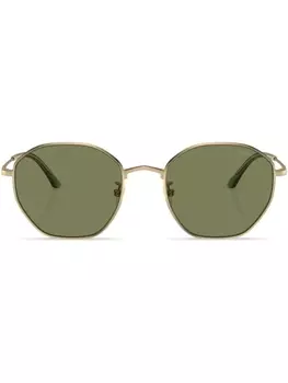 Солнцезащитные очки в геометрической оправе с тонированными линзами Giorgio Armani, черные