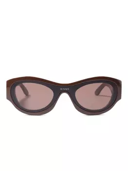 Солнцезащитные очки в геометрической оправе Sunnei, коричневый