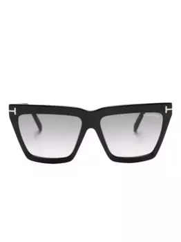 Солнцезащитные очки в геометрической оправе TOM FORD Eyewear, черный