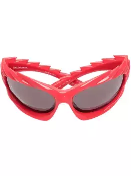 Солнцезащитные очки в геометричной оправе Balenciaga Eyewear, красный