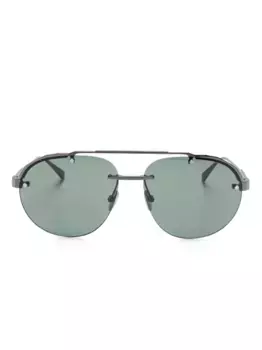 Солнцезащитные очки в геометричной оправе Bvlgari, черный