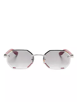 Солнцезащитные очки в геометричной оправе Cartier Eyewear, серебряный