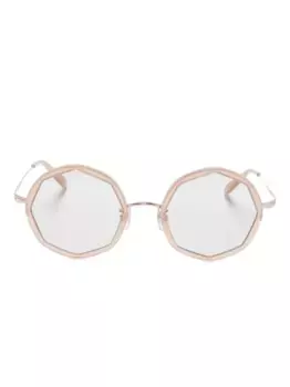 Солнцезащитные очки в геометричной оправе Megane and Me, золотой