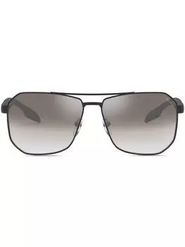 Солнцезащитные очки в геометричной оправе Prada Eyewear, черный