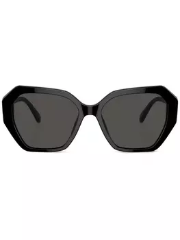 Солнцезащитные очки в геометричной оправе Swarovski, черный