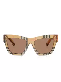 Солнцезащитные очки в клетку Burberry Eyewear, коричневый