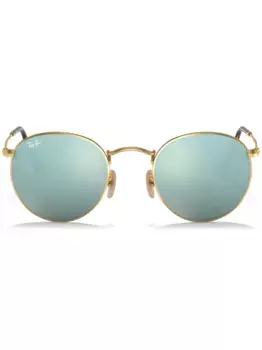 Солнцезащитные очки в круглой металлической оправе Ray-Ban, золотой