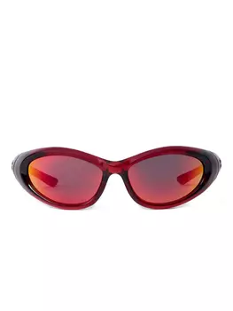 Солнцезащитные очки в круглой оправе Balenciaga Eyewear, красный