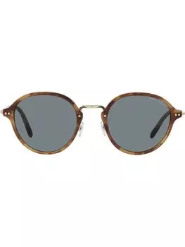 Солнцезащитные очки в круглой оправе черепаховой расцветки Giorgio Armani, синий