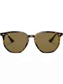 Солнцезащитные очки в круглой оправе черепаховой расцветки Ray-Ban, зеленый