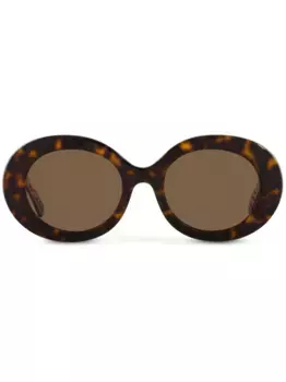 Солнцезащитные очки в круглой оправе черепаховой расцветки Dolce & Gabbana Eyewear, коричневый