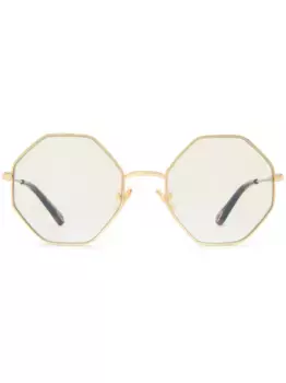 Солнцезащитные очки в круглой оправе Chlo Eyewear, золотой