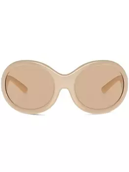 Солнцезащитные очки в круглой оправе Dolce & Gabbana Eyewear, нейтральный цвет