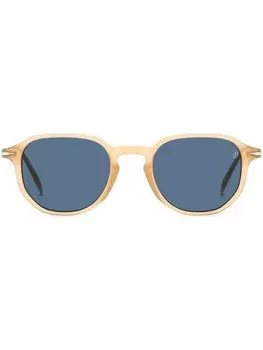Солнцезащитные очки в круглой оправе Eyewear by David Beckham, нейтральный цвет