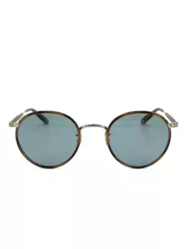 Солнцезащитные очки в круглой оправе Garrett Leight, коричневый