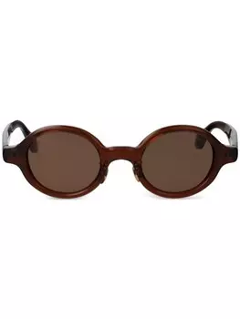 Солнцезащитные очки в круглой оправе Giorgio Armani, коричневый