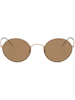 Солнцезащитные очки в круглой оправе Giorgio Armani, коричневый