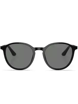 Солнцезащитные очки в круглой оправе GIORGIO ARMANI, черный
