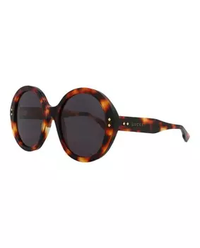 Солнцезащитные очки в круглой оправе из ацетата Gucci, цвет Havana Havana Smoke