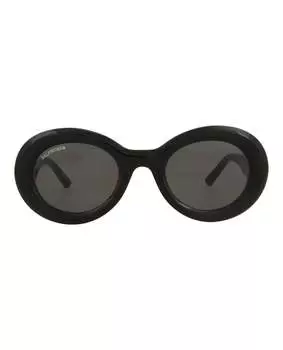 Солнцезащитные очки в круглой оправе из ацетата Balenciaga, черный/черный/серый