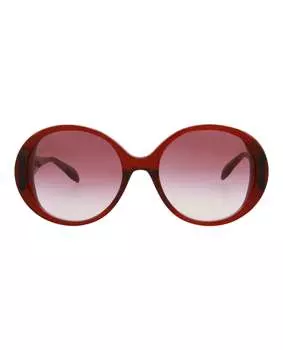 Солнцезащитные очки в круглой оправе из ацетата Alexander McQueen, бордовый/бордово-красный