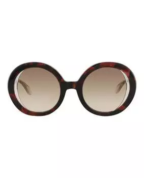 Солнцезащитные очки в круглой оправе из ацетата Just Cavalli, цвет havana transparent brown